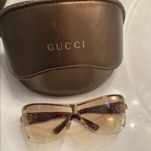 Gucci Tortoiseshell and Gold Sunglasses